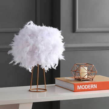 Stork 16" Feather Metal LED Table Lamp - JONATHAN Y
